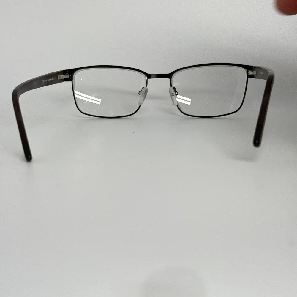 Enhance 3986 Eyeglasses Frames Satin Brown Rectangle 55/18/150 Mens‎ 21993
